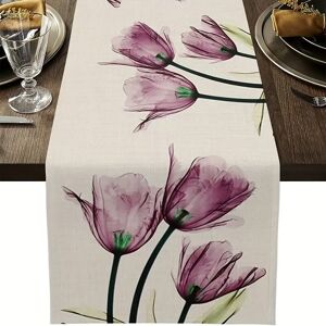 Unbranded 1pc Floral Purple Table Runner Spring Tulip Non Slip Dining Table Runner Farmhou Unbranded 1pc Floral Purple Table Runner Spring Tulip Non Slip Dining Table Runner Farmhou