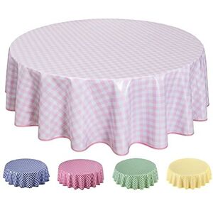 Home Direct Round Oilcloth PVC Wipe Clean Tablecloth Table Cover 160cm 62" Checkers Pink Home Direct Round Oilcloth PVC Wipe Clean Tablecloth Table Cover 160cm 62" Checkers Pink