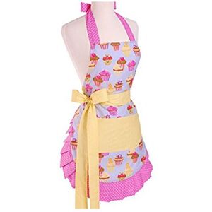LroHan Women's Floral Apron with Pockets Vintage Ladies Adjustable Chefs Aprons LroHan Women's Floral Apron with Pockets Vintage Ladies Adjustable Chefs Aprons