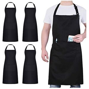 Atopo 4 Packs Chef Apron Waterproof Catering Apron with 2 Pockets Adjustable Work Apro Atopo 4 Packs Chef Apron Waterproof Catering Apron with 2 Pockets Adjustable Work Apro