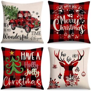 Jojomino Christmas Pillow Covers 18X18 Set of 4, Christmas Decorative Throw Pillows for C Jojomino Christmas Pillow Covers 18X18 Set of 4, Christmas Decorative Throw Pillows for C