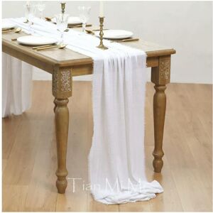 nobrand (62x500cm, WHITE) Table Runner Rustic Cotton Gauze Cloth Dining Burlap Retro Bur nobrand (62x500cm, WHITE) Table Runner Rustic Cotton Gauze Cloth Dining Burlap Retro Bur