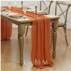 nobrand (62x1000cm, Orangered) Table Runner Rustic Cotton Gauze Cloth Dining Burlap Retr nobrand (62x1000cm, Orangered) Table Runner Rustic Cotton Gauze Cloth Dining Burlap Retr