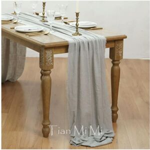 nobrand (62x1000cm, Silver grey) Table Runner Rustic Cotton Gauze Cloth Dining Burlap Re nobrand (62x1000cm, Silver grey) Table Runner Rustic Cotton Gauze Cloth Dining Burlap Re