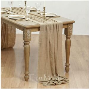 nobrand (62x1000cm, Light brown) Table Runner Rustic Cotton Gauze Cloth Dining Burlap Re nobrand (62x1000cm, Light brown) Table Runner Rustic Cotton Gauze Cloth Dining Burlap Re