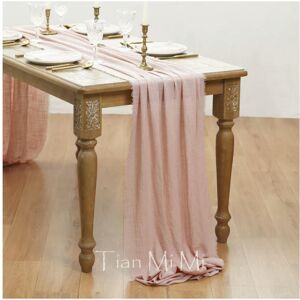 nobrand (62x1000cm, Pale pink) Table Runner Rustic Cotton Gauze Cloth Dining Burlap Retr nobrand (62x1000cm, Pale pink) Table Runner Rustic Cotton Gauze Cloth Dining Burlap Retr