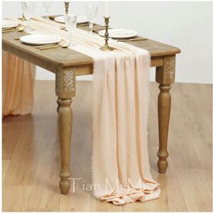 nobrand (40x300cm, Peach) Table Runner Rustic Cotton Gauze Cloth Dining Burlap Retro Bur nobrand (40x300cm, Peach) Table Runner Rustic Cotton Gauze Cloth Dining Burlap Retro Bur