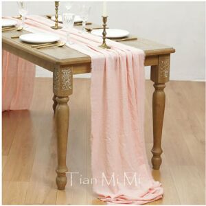 nobrand (62x200cm, Light pink) Table Runner Rustic Cotton Gauze Cloth Dining Burlap Retr nobrand (62x200cm, Light pink) Table Runner Rustic Cotton Gauze Cloth Dining Burlap Retr