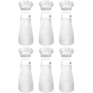 Unbranded 12-piece Apron And Chef Hat Set, Adjustable Children's Apron With Pockets (white Unbranded 12-piece Apron And Chef Hat Set, Adjustable Children's Apron With Pockets (white