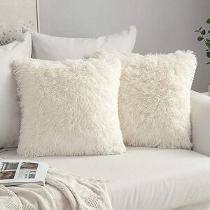 Unbranded (Cream white) Pack Of 2 Faux Fur Throw Pillow Covers Cushion Covers Luxury Soft Unbranded (Cream white) Pack Of 2 Faux Fur Throw Pillow Covers Cushion Covers Luxury Soft
