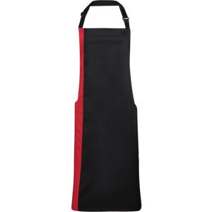 (One Size, Black/ Red) Premier Unisex Contrast Workwear Bib Apron (One Size, Black/ Red) Premier Unisex Contrast Workwear Bib Apron
