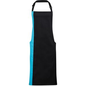 (One Size, Black/ Turquoise) Premier Unisex Contrast Workwear Bib Apron (One Size, Black/ Turquoise) Premier Unisex Contrast Workwear Bib Apron