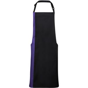 (One Size, Black/ Purple) Premier Unisex Contrast Workwear Bib Apron (One Size, Black/ Purple) Premier Unisex Contrast Workwear Bib Apron