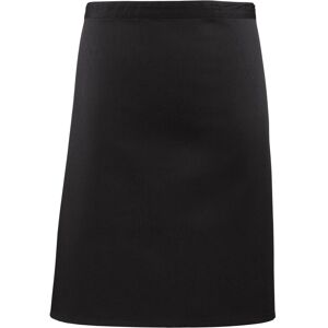 (One Size, Black) Premier Ladies/Womens Mid-Length Apron (Pack of 2) (One Size, Black) Premier Ladies/Womens Mid-Length Apron (Pack of 2)