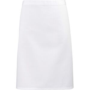 Premier Ladies/Womens Mid-Length Apron - Pack of 2 - White Premier Ladies/Womens Mid-Length Apron - Pack of 2 - White