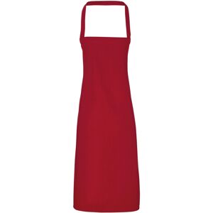 (One Size, Burgundy) Premier Unisex Adult Cotton Bibbed Apron (One Size, Burgundy) Premier Unisex Adult Cotton Bibbed Apron