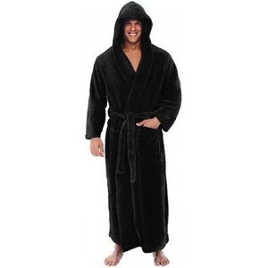 Unbranded (3XL, Black) Men Long Hooded Bathrobe Soft Nightgown Robe Dressing Gown Unbranded (3XL, Black) Men Long Hooded Bathrobe Soft Nightgown Robe Dressing Gown