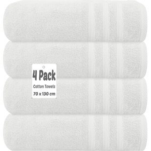 Trading Advance (White) 4 X Luxury Bath Towels 100% Egyptian Cotton Large Size Big Bathroom Towe Trading Advance (White) 4 X Luxury Bath Towels 100% Egyptian Cotton Large Size Big Bathroom Towe
