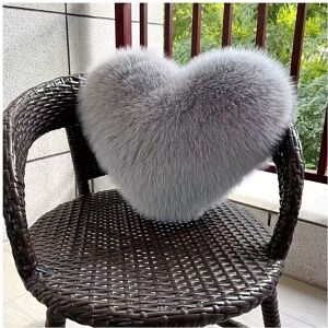 BGHONE (grey, 40*50cm) Art Deco Faux Fur Heart-Shaped Throw Pillow 40x50cm, Soft Plush BGHONE (grey, 40*50cm) Art Deco Faux Fur Heart-Shaped Throw Pillow 40x50cm, Soft Plush
