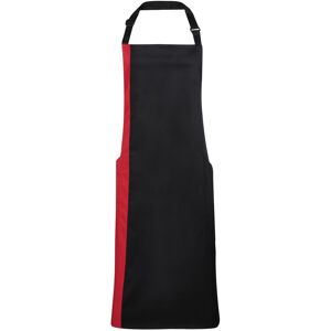 (One Size, Black/Red) Premier Contrast Bibbed Full Apron (One Size, Black/Red) Premier Contrast Bibbed Full Apron