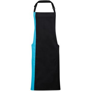 (One Size, Black/Turquoise) Premier Contrast Bibbed Full Apron (One Size, Black/Turquoise) Premier Contrast Bibbed Full Apron