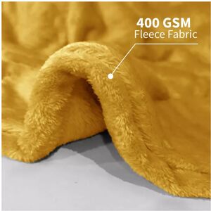 Luxlinen (Mustard, Double) Faux Fur Fleece Throw Soft Warm Mink Sofa Blanket Luxlinen (Mustard, Double) Faux Fur Fleece Throw Soft Warm Mink Sofa Blanket