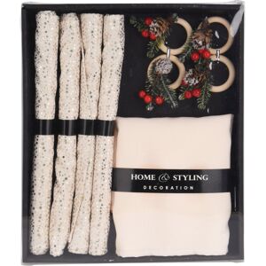 Carousel 12 Piece Christmas Table Setting Set of 4 Fabric Napkins Placemats & Wooden Na Carousel 12 Piece Christmas Table Setting Set of 4 Fabric Napkins Placemats & Wooden Na