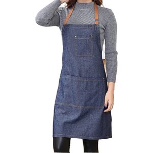 LIFEASY Adjustable Denim Kitchen Apron with Pocket and 3 Pockets for Men and Women with LIFEASY Adjustable Denim Kitchen Apron with Pocket and 3 Pockets for Men and Women with