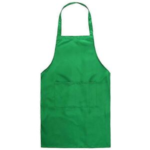 Unbranded (Green) Plain Apron With Front Pocket For Chefs Butchers Kitchen Cooking Craft Unbranded (Green) Plain Apron With Front Pocket For Chefs Butchers Kitchen Cooking Craft