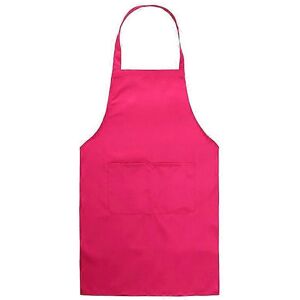 Unbranded (Rose Red) Plain Apron With Front Pocket For Chefs Butchers Kitchen Cooking Craf Unbranded (Rose Red) Plain Apron With Front Pocket For Chefs Butchers Kitchen Cooking Craf