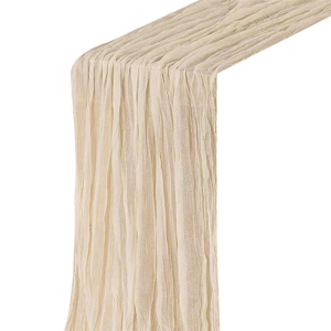 Exogio Cheesecloth Table Runner Boho Gauze for Wedding Beige 4Pcs Exogio Cheesecloth Table Runner Boho Gauze for Wedding Beige 4Pcs