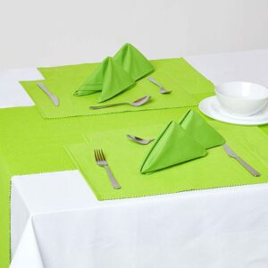 Homescapes Cotton Lime Green Pack of 4 Napkins, 4 Placemats & 1 Runner Homescapes Cotton Lime Green Pack of 4 Napkins, 4 Placemats & 1 Runner