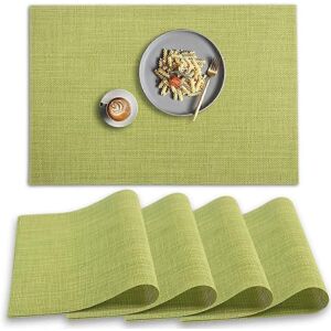 konhill (As show, One size) PVC Placemat, 4 PCS of Non-Slip Heat Resistant Place Mats, W konhill (As show, One size) PVC Placemat, 4 PCS of Non-Slip Heat Resistant Place Mats, W