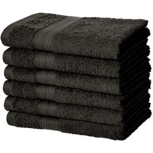 Amazon Basics - 6 Piece Fade Resistant Hand Towel 100% Cotton Black 26'' x 16 Amazon Basics - 6 Piece Fade Resistant Hand Towel 100% Cotton Black 26'' x 16