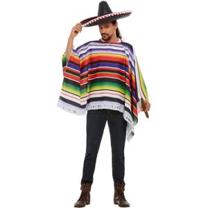Smiffys Unisex Adult Striped Poncho Smiffys Unisex Adult Striped Poncho