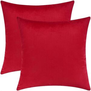 Unbranded (16 * 16 Inches 2 Pieces, Red) Decorative Throw Pillow Covers, Velvet Cushion Co Unbranded (16 * 16 Inches 2 Pieces, Red) Decorative Throw Pillow Covers, Velvet Cushion Co