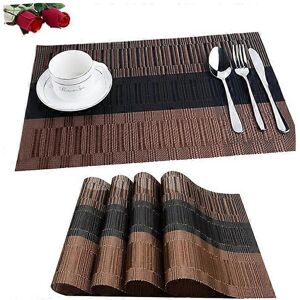 Unbranded (As show, One size) 6pcs Non-Slip PVC Placemats (Black Brown), Washable Placemat Unbranded (As show, One size) 6pcs Non-Slip PVC Placemats (Black Brown), Washable Placemat