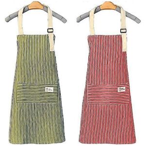 Unbranded (As show, One size) 2 Piece Red Green Set Kitchen Apron, 72cmx68cm adjustable cl Unbranded (As show, One size) 2 Piece Red Green Set Kitchen Apron, 72cmx68cm adjustable cl