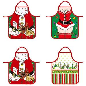 Unbranded (As show, One size) 4PCS Bib Apron Kitchen Apron Waterproof Santa Claus Apron Xm Unbranded (As show, One size) 4PCS Bib Apron Kitchen Apron Waterproof Santa Claus Apron Xm