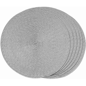 Jehiatek Round Braided Placemats Set of 6 Table Mats for Dining Tables Woven Washable Non Jehiatek Round Braided Placemats Set of 6 Table Mats for Dining Tables Woven Washable Non