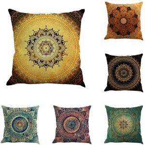 Unbranded (As show, One size) Pillow Case, Set of 6 Cotton and Linen Print Indian Hippie B Unbranded (As show, One size) Pillow Case, Set of 6 Cotton and Linen Print Indian Hippie B