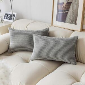 Kikidex (As show, One size) Lumbar Pillow Cover 12x20 Gray Corduroy Set of 2 Rectangle D Kikidex (As show, One size) Lumbar Pillow Cover 12x20 Gray Corduroy Set of 2 Rectangle D