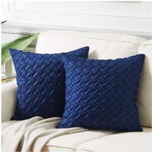 Unbranded (Navy Blue - Weaved Pattern Cushions, Pack of 2) Pleated throw pillows/basketwea Unbranded (Navy Blue - Weaved Pattern Cushions, Pack of 2) Pleated throw pillows/basketwea