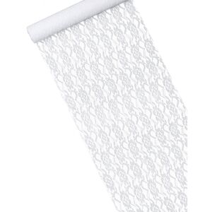 Rubies White lace table runner 30 cm x 5 m Rubies White lace table runner 30 cm x 5 m