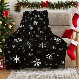 Unbranded (Black) Christmas Snowflake Print Blanket Soft Warm Sofa Bed Office Travel Multi Unbranded (Black) Christmas Snowflake Print Blanket Soft Warm Sofa Bed Office Travel Multi