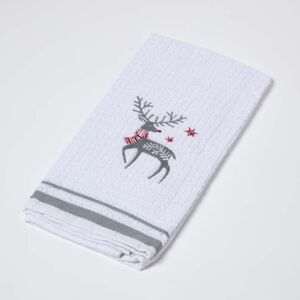 Homescapes Terry Towelling Stag Christmas Tea Towel Homescapes Terry Towelling Stag Christmas Tea Towel