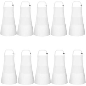 Unbranded For 10 Pack Kids Apron Adjustable Children Apron With 2 Pockets White Unbranded For 10 Pack Kids Apron Adjustable Children Apron With 2 Pockets White