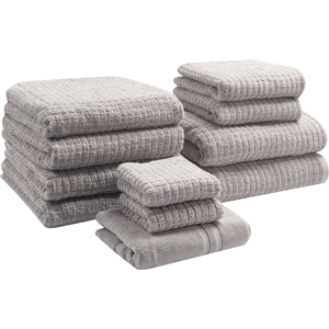 Beliani Atai Cotton Towel Set - Light Gray - Bath Type Beliani Atai Cotton Towel Set - Light Gray - Bath Type