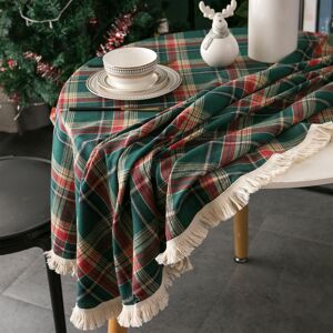 Unbranded (Bb) Round Tablecloth 150 Cm Linen Green Checked Washable Coffee Table Decorativ Unbranded (Bb) Round Tablecloth 150 Cm Linen Green Checked Washable Coffee Table Decorativ