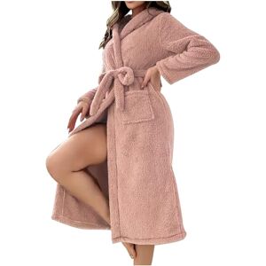 Unbranded (XL, 001* Pink) Womens Robes Hooded Fleece Robe Long Plush Soft Fluffy Fuzzy Bat Unbranded (XL, 001* Pink) Womens Robes Hooded Fleece Robe Long Plush Soft Fluffy Fuzzy Bat
